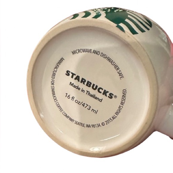 Starbucks White & Green Siren Logo Ceramic Mug 16 oz (Circa 2015) - Picture 6 of 7